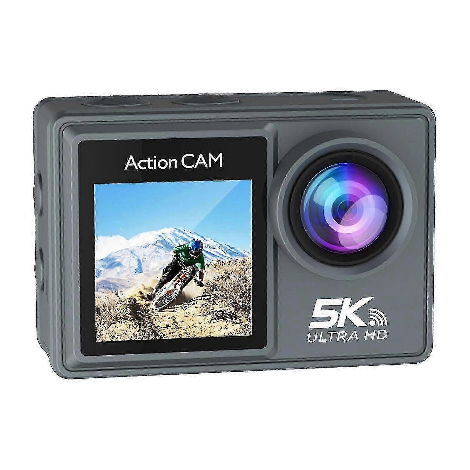 Action Camera 5K 30FPS Snorkeling Waterproof with Audio Video EIS Stabilization