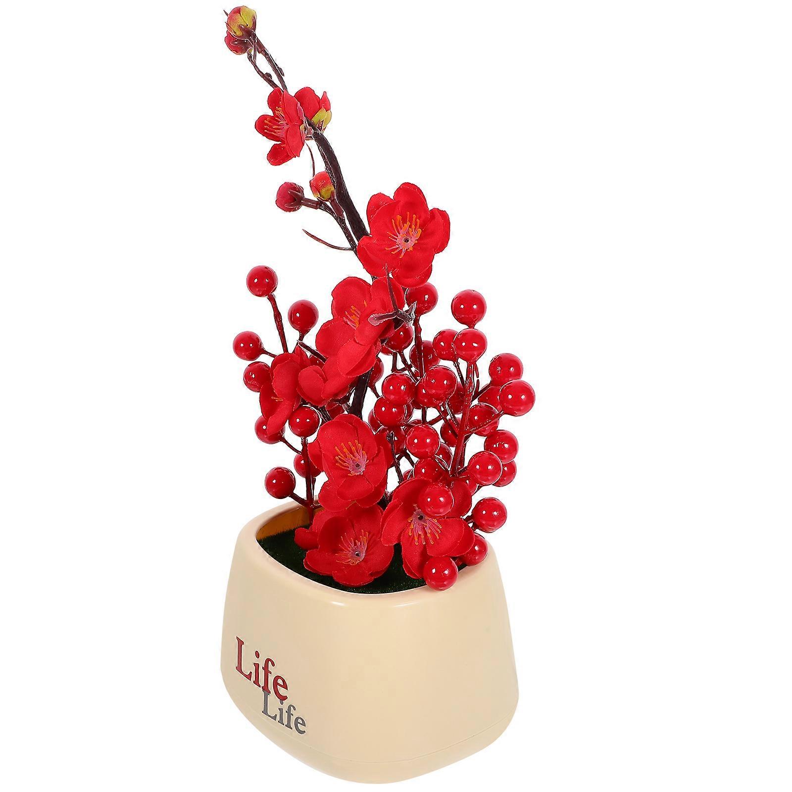 Artificial Fortune Tree Fruit Plastic Potted Decoration for Table Use
