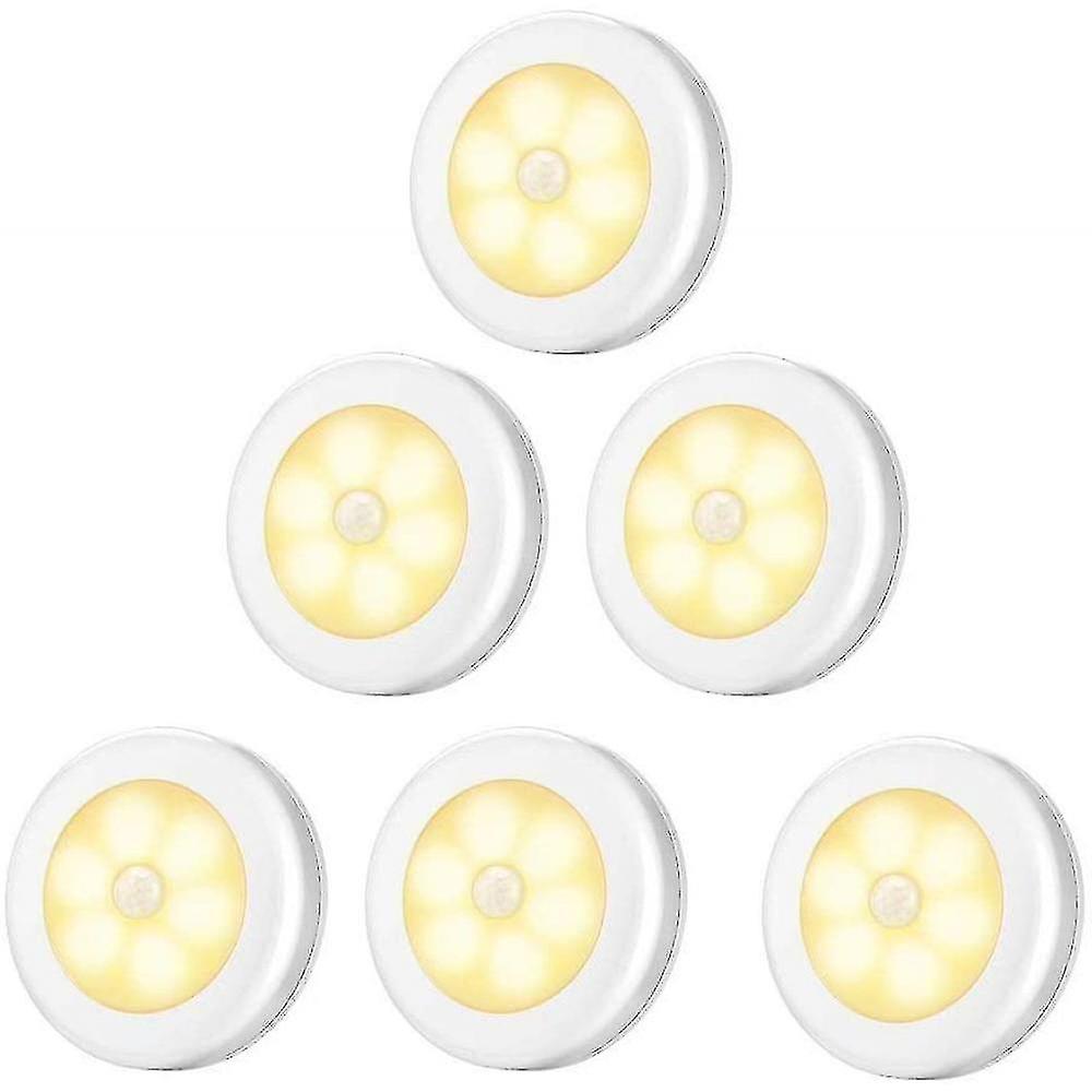 6pcs led wardrobe/wardrobe white closet/cabinet light, motion sensor led lighting, (battery powered)