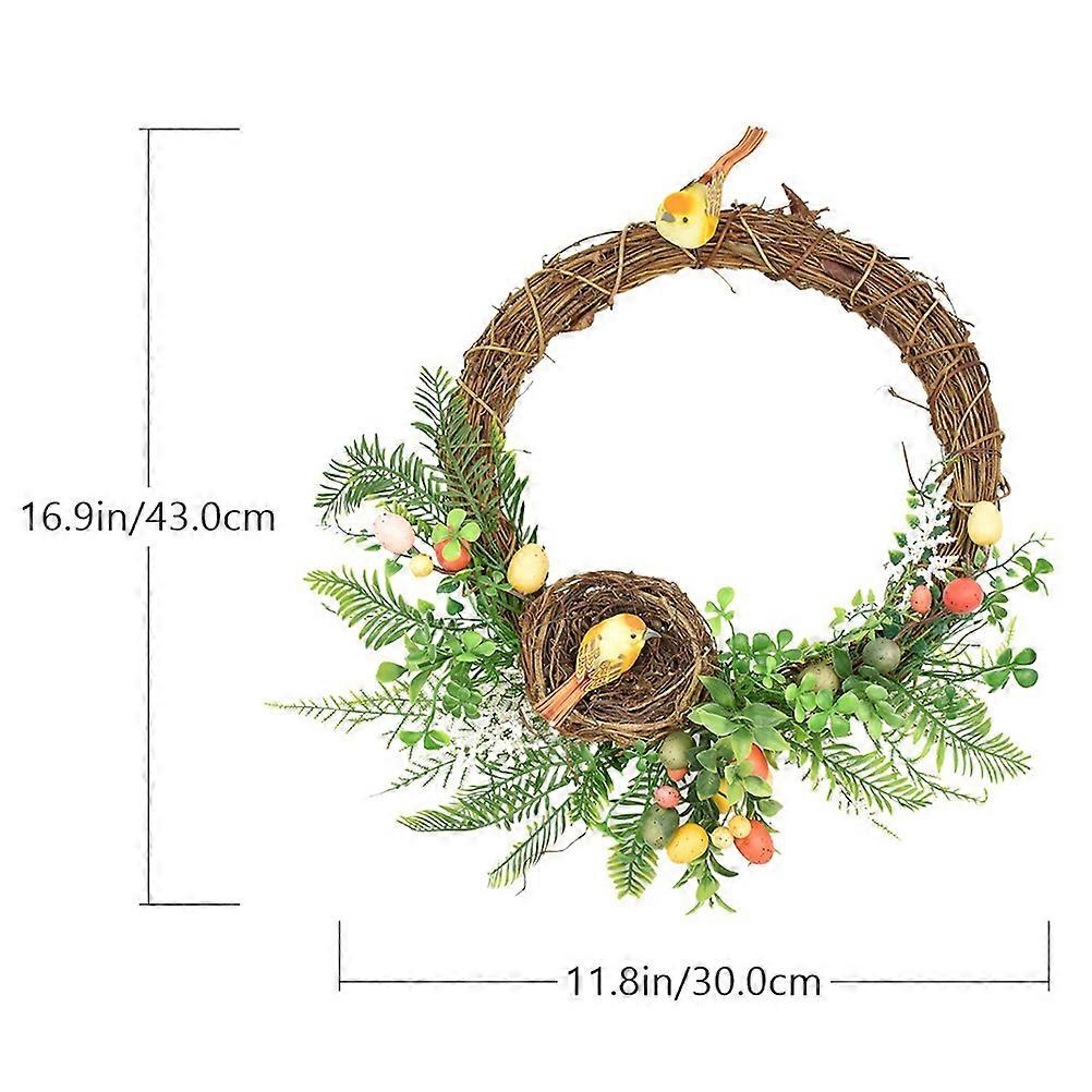 Wall Hanging Decor Simulation Egg Nest Design Easter Wreath Pendant