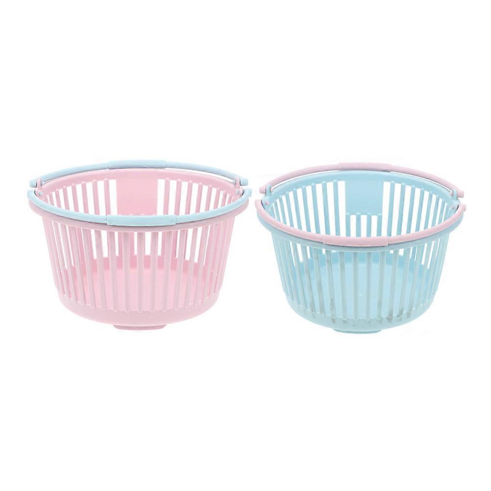 Plastic Fruit Container Picking Containers for Home 2Pcs Portable Baskets
