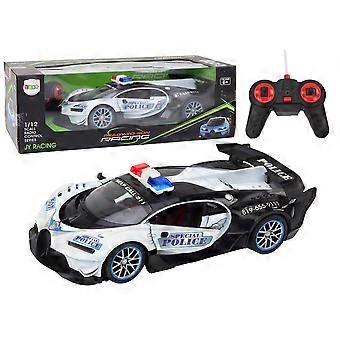 Voiture de police contrôlable - blanc - 34 x 15,5 x 9 cm - effets de lumière