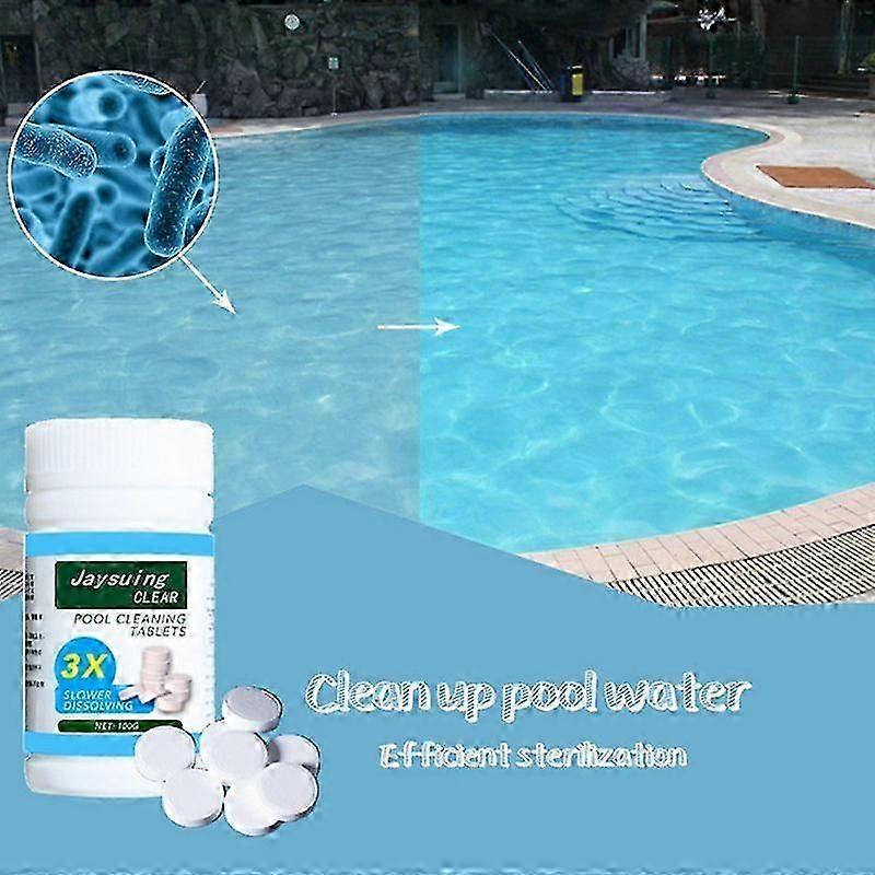 100Pcs/Bottle Pool Cleaning Effervescent Chlorine Tablets Cage Disonfectant Qd