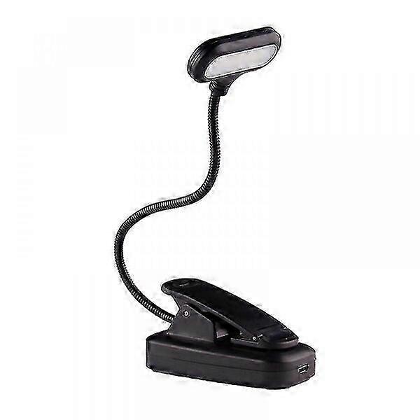 Rechargeable reading light with 360-degree adjustable neck and multiple charging methods