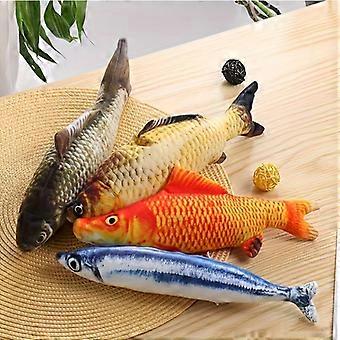 4pcs Fish Design Pet Plush Toy Chew Durable Cat Toy For Cat Interactive Supply