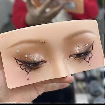 Makeup Practicing Aid Face Eyes Make Up Practice Training Mannequin Silicone Board For Cosmetologist