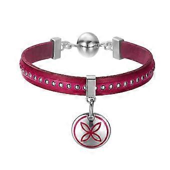 ESPRIT women's leather bracelet stainless steel thriving pink ESBR11435A190