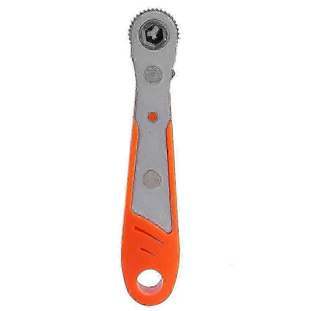 36 Teeth 1/4" Mini Ratchet Wrench Screwdriver Socket Spanner Hand Tools compatible with Car Orange