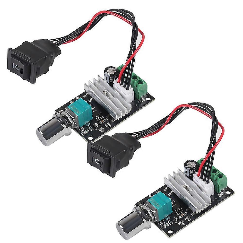 2pcs DC Motor Speed Controller 1203BB 80W Speed Adjustable Reversible Pulse Forward and Reverse Control Switch Button 120