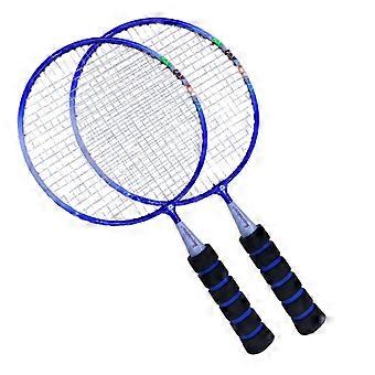 1 Par Leve Battledore Raquete de Badminton Portátil Durável Lazer Brinquedos Engraçados Badminton para Ao Ar Livre (Azul)