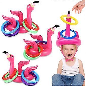 15 sztuk Nadmuchiwane flamingi Zabawki basenowe Ring Toss Game Party Dekoracje Zabawki plażowe Lh-1