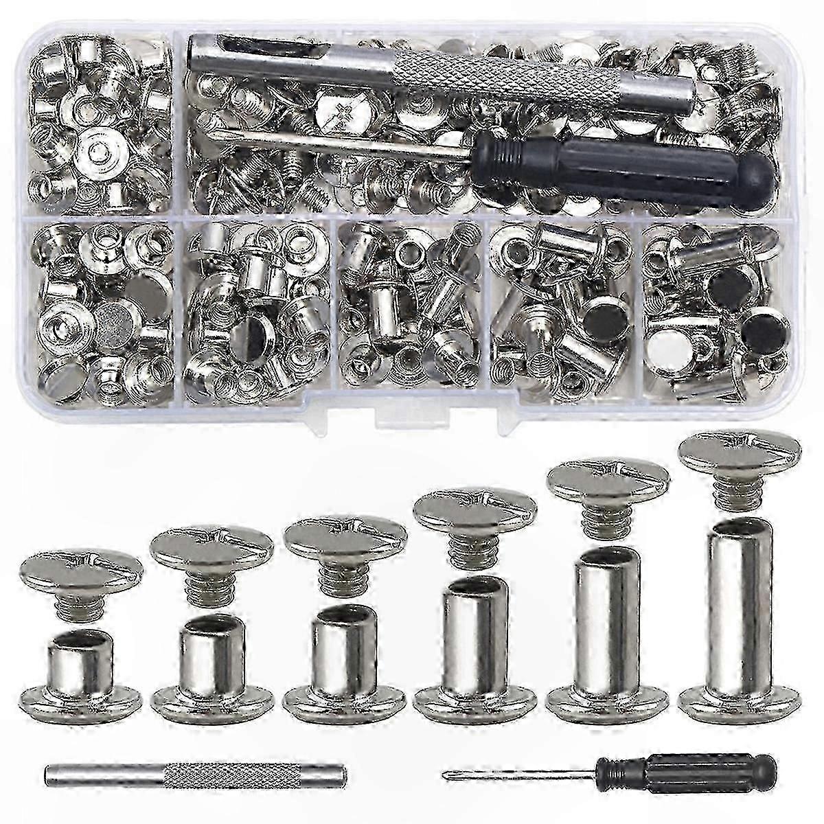 Assorted Decorative Rivets compatible withLeather Crafting M5 Binding Screws PU-Compatible Fasteners