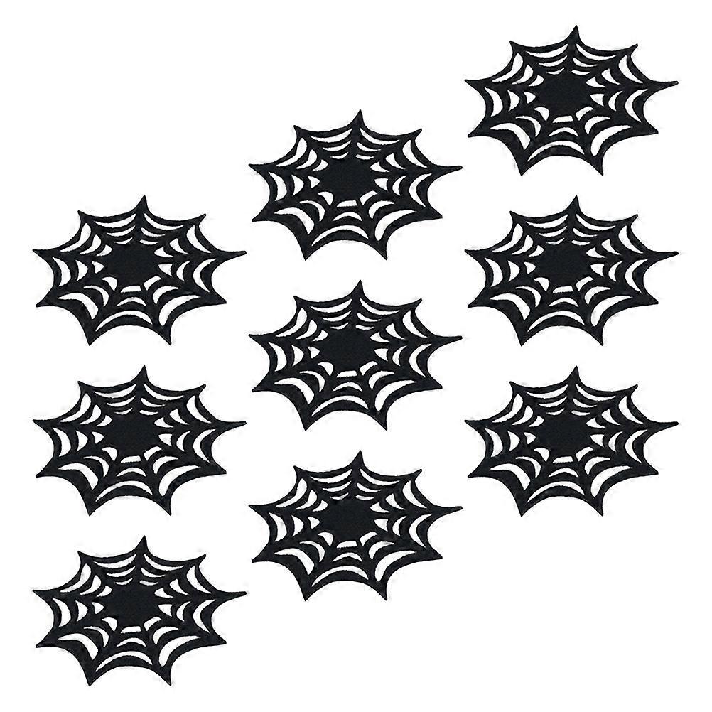 Spider Web Halloween Coasters Felt Coasters for 9Pcs Multi-Functional Use