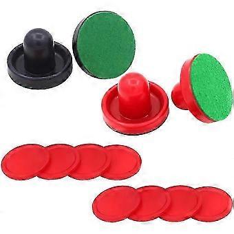 Air Hockey Putter and Puck Set, Lightweight Portable Air Hockey Replacement Puck and Slider Putter (2 * Putter Handles + 2 * Flannel + 4 * Pucks, 8 Pu