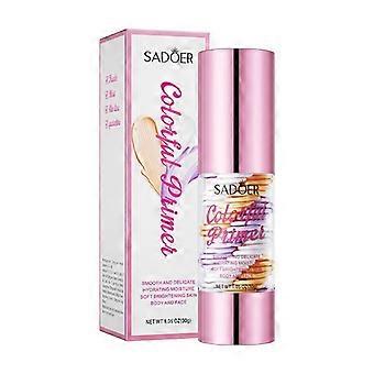 Driekleurige make-up primer 30 g, hydraterende, kleurcorrigerende gezichtsbasis voor een gladde, egale huid en dagelijkse make-up.
