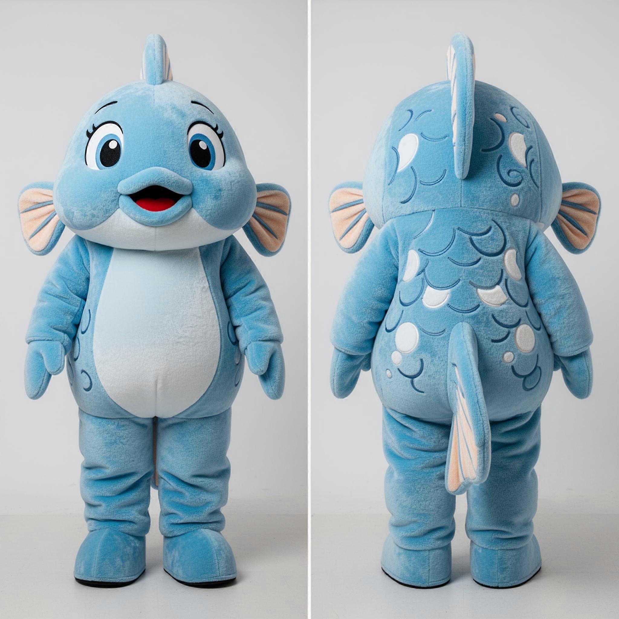 MASTICOT Sky Blue Playful Goldfish Mascot