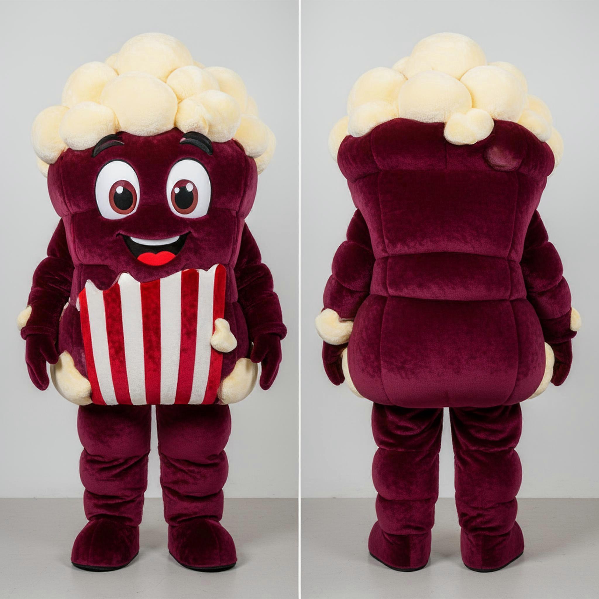 MASTICOT Velvety Maroon Playful Pop Corn Mascot
