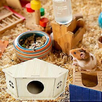 Kindvriendelijk, eenvoudig te monteren houten hamsterhuisje met stabiele, geventileerde constructie, ideaal als schuilplaats voor kleine dieren, perfect voor kooidecoratie.