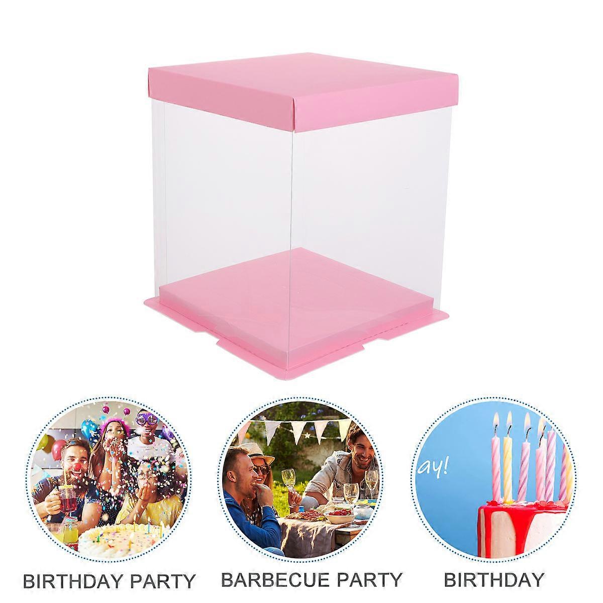 Pink Cake Packaging Box for Cake Wrapping 4Pcs Durable Packaging Boxes
