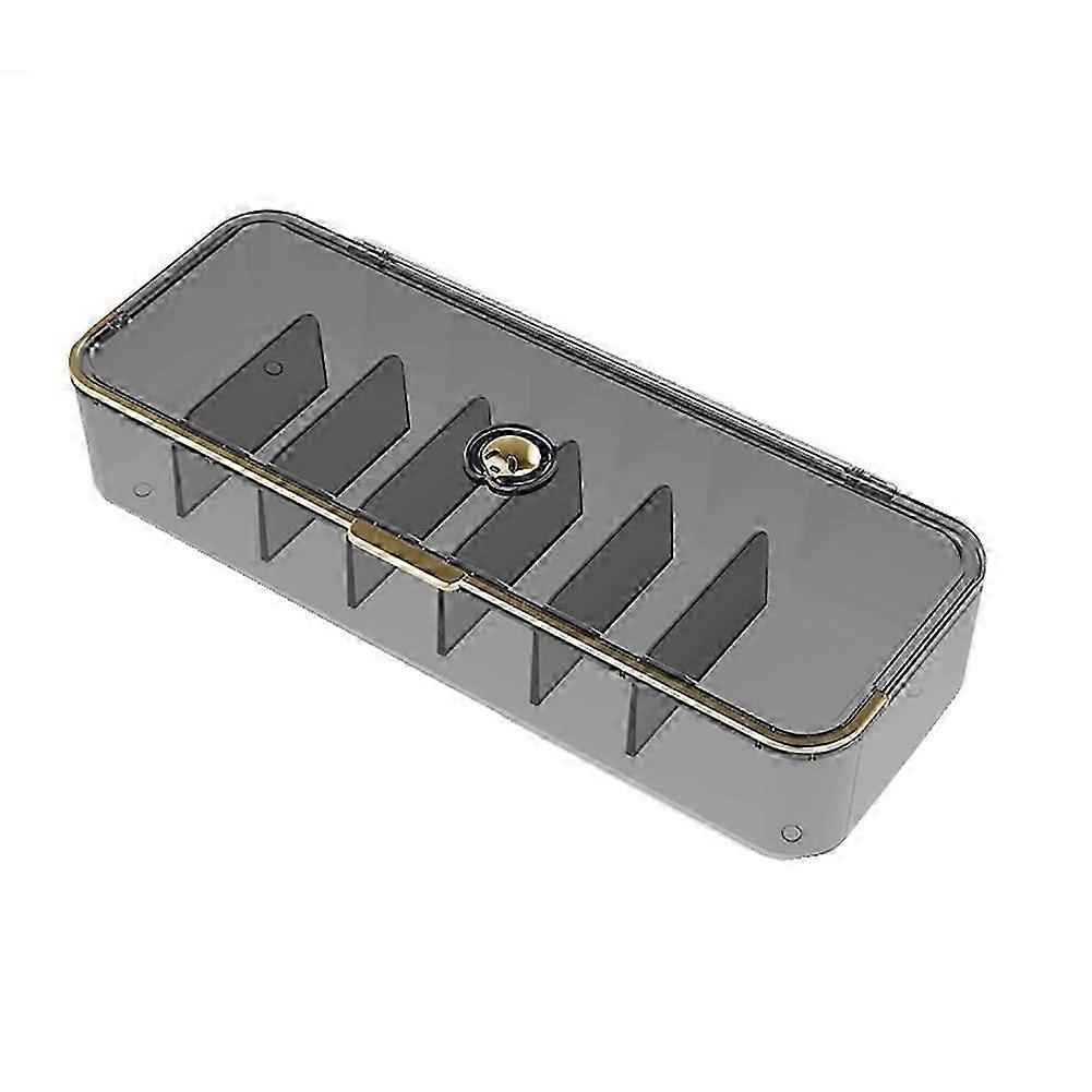 Desktop Storage Box Multifunctional Frame Sorting Box Clamshell Design Storage Data Cable Storage Box Gray