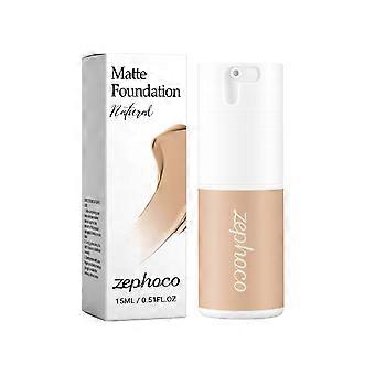 2er-Pack flüssiges Make-up mit mattem Finish, natürlicher Farbton, für den täglichen Gebrauch, ideal für unterwegs, geschmeidige und leicht zu verblendende Textur