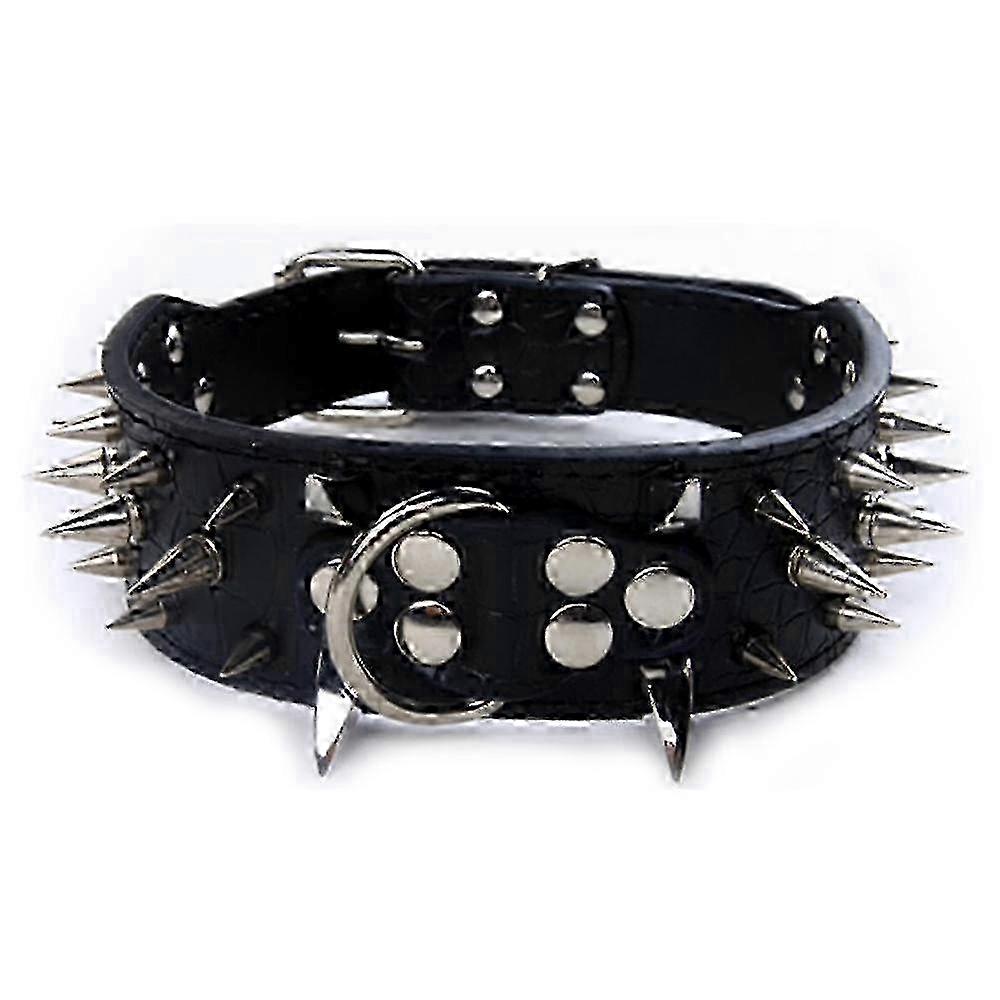 Dog Collar Sharp Spiked Studded Padded Leather Collars for Medium Large Dogs