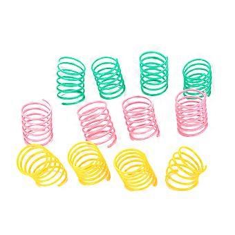 Assorted Color Cat Spring Toys Kitten Plastic Toys for Cat 8Pcs Kit