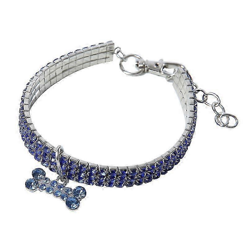 Three-Row Crystal Heart Cat Collar