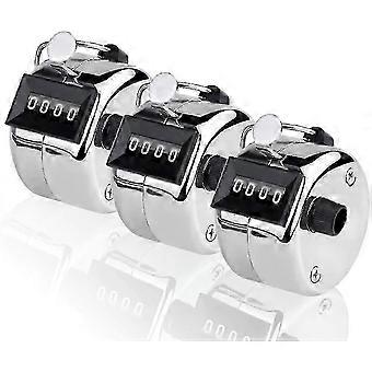 4-Digit Manual Hand Clicker Counter, 3-Piece Lap Tally Tracker for Sports Training, Gym, Events-ckcy