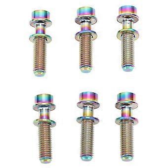 6stk cykel frempind bolte titanium legering m5x20mm cykelstyr stem bolte skruer med skive til mountainbikes landevejscykler farverigymqx)
