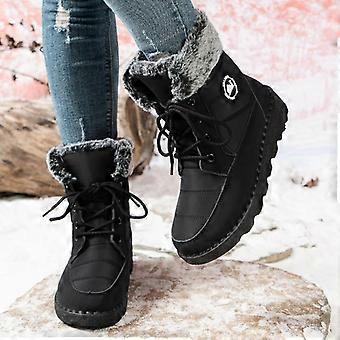Damenstiefel mit Absatz, große Größen, modische Baumwollstiefel mit dicker Sohle, kältebeständige und warme Schneestiefel, große Größen