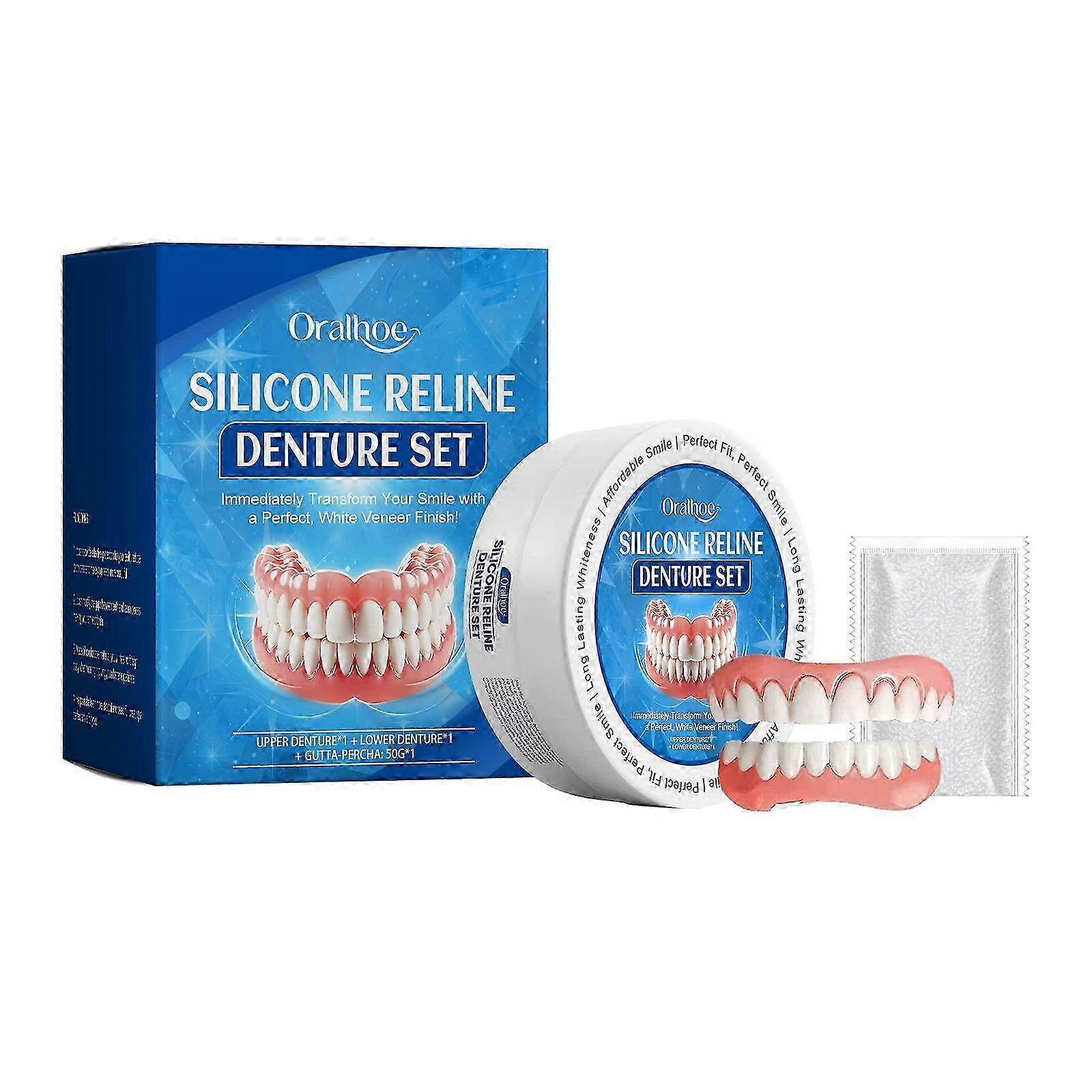 Silicone Denture Reline Set Upper Lower
