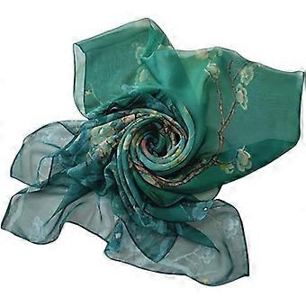 Bufandas y envolturas para mujer Suave y ligero Georgette Bufanda de cuello de gasa Pelo floral retro Pañuelos para la cabeza