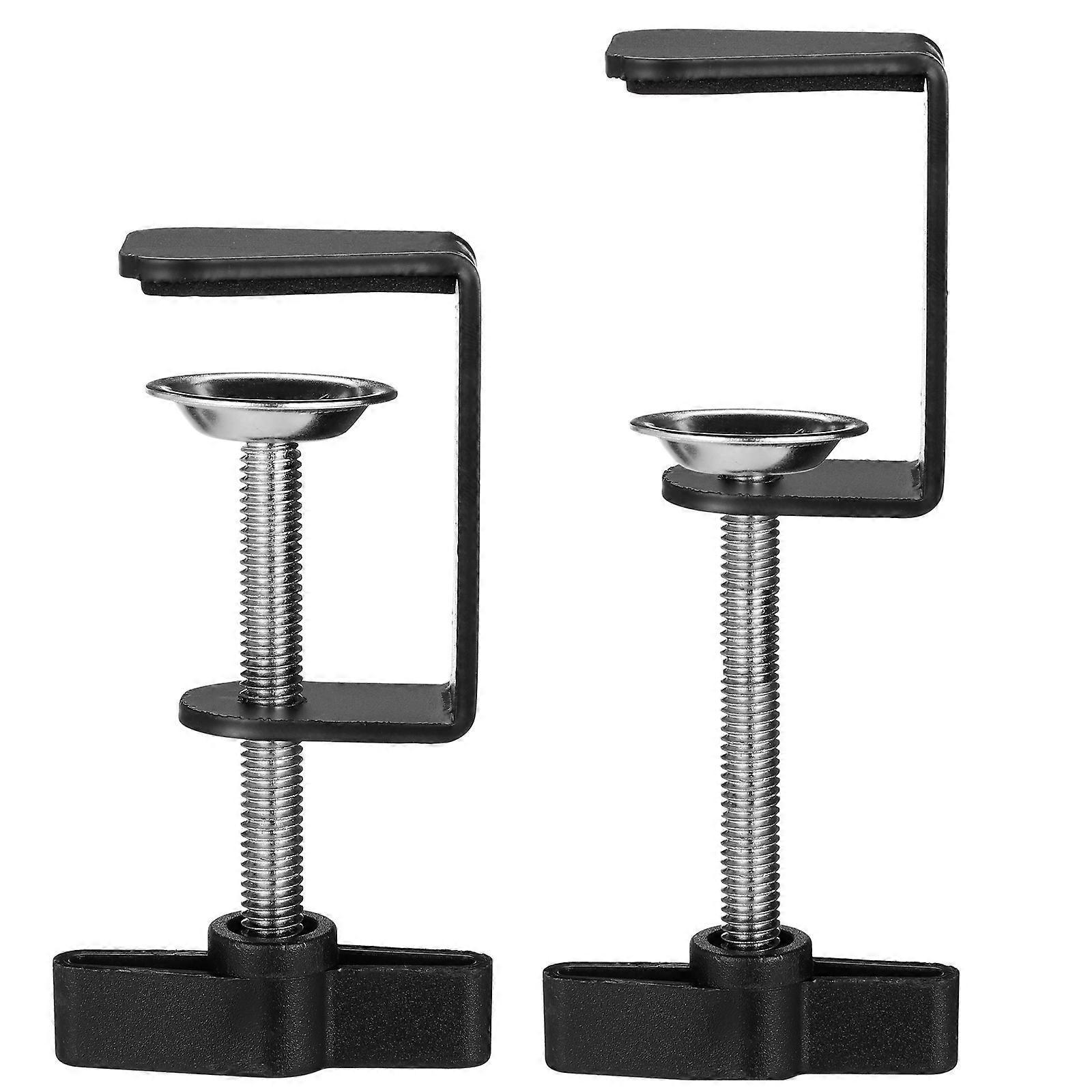 Metal Base Table Mount Clamp for Secure Microphone Installation Black