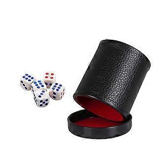 PU Leather Dice Cup Set with 5 Dice