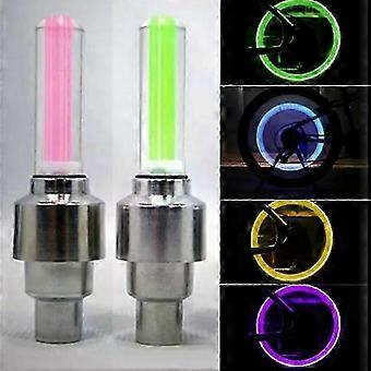 LED Valve Stem Caps 2-Pack, Neon Wheel Light Covers, Universal Fit for Bikes, Cars & Motorcycles