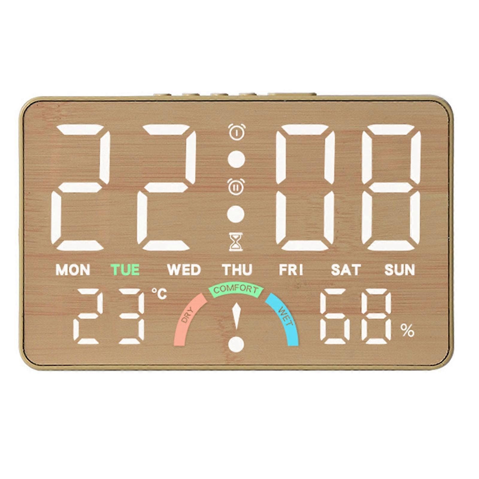 Multi Function LED Clock Time Temp Humidity