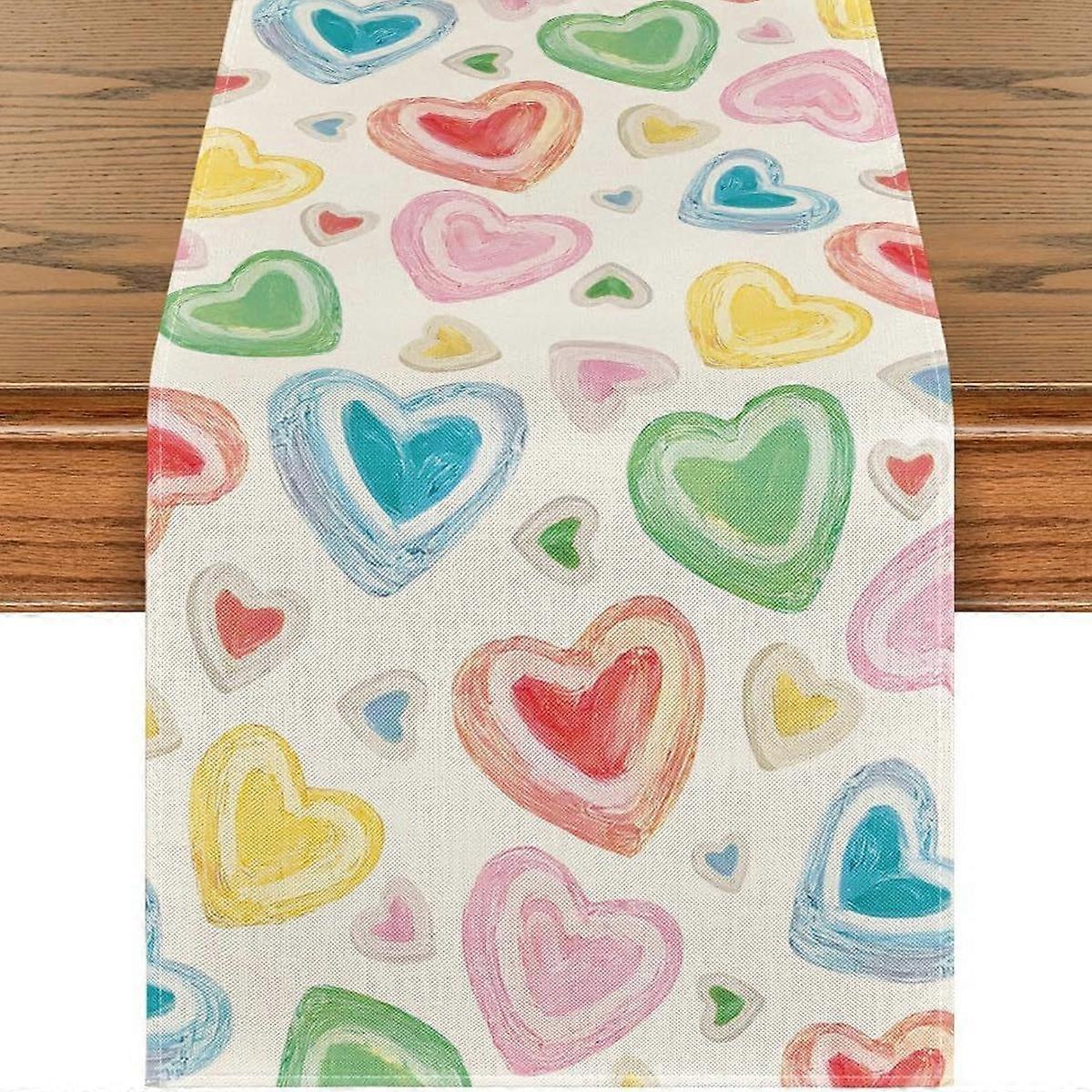 Minimalist Heart Linen Runner