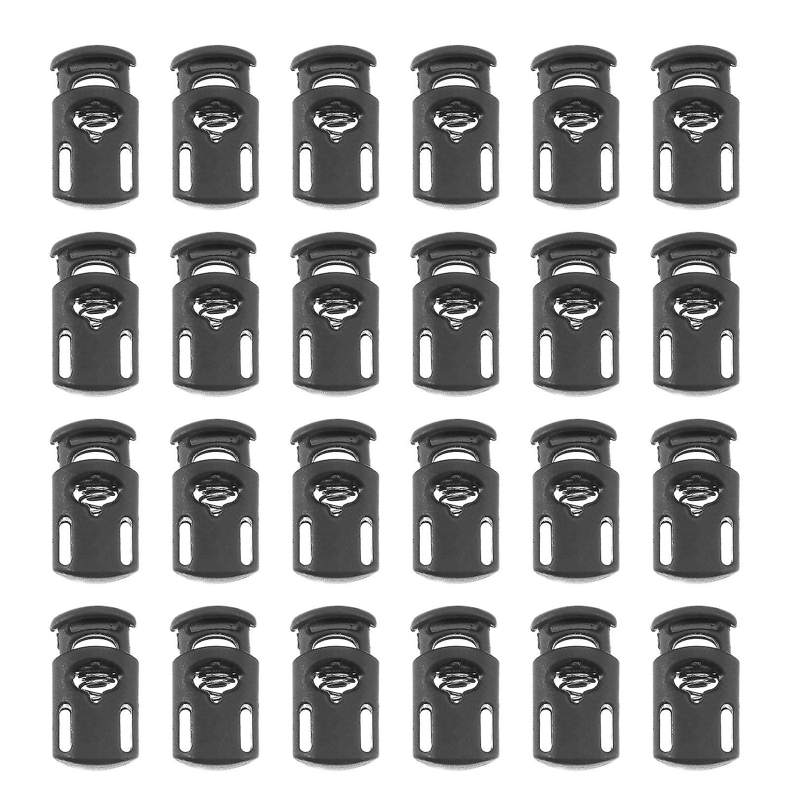 100 Pcs Plastic Single Hole Spring Stop Clothing Tent Drawstring Rope Toggle String Cord Locks End