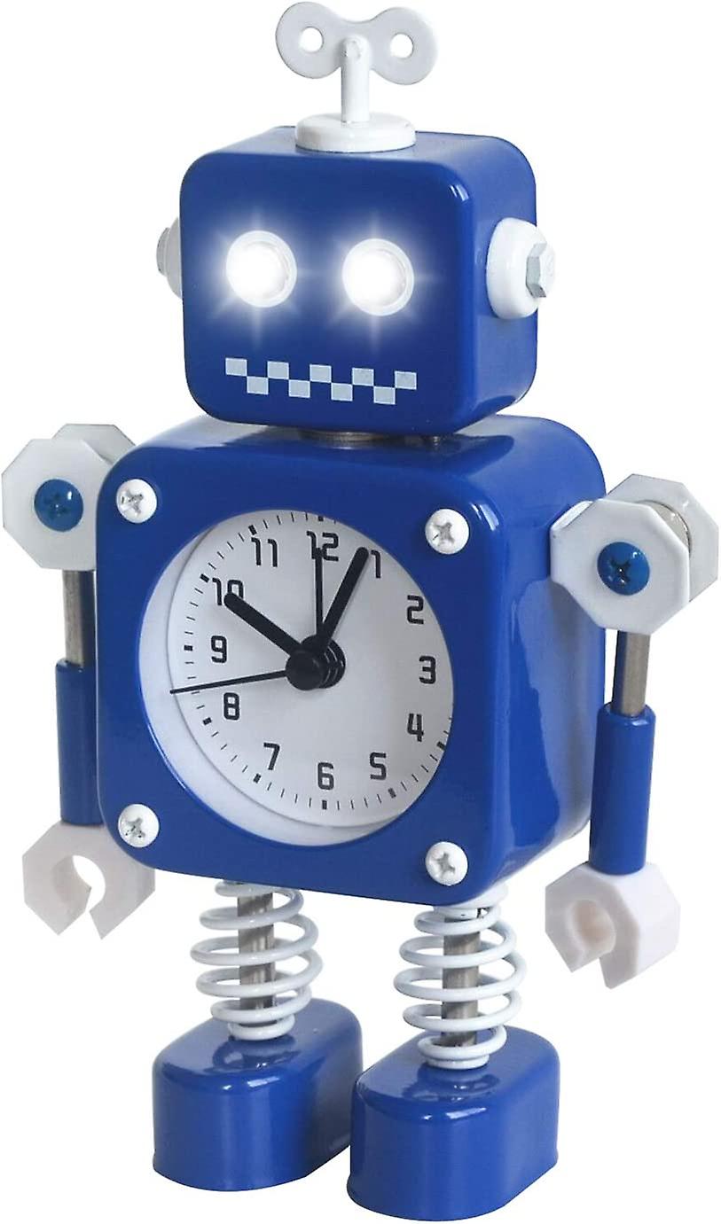 Réveil robot sans tic-tac (bleu)