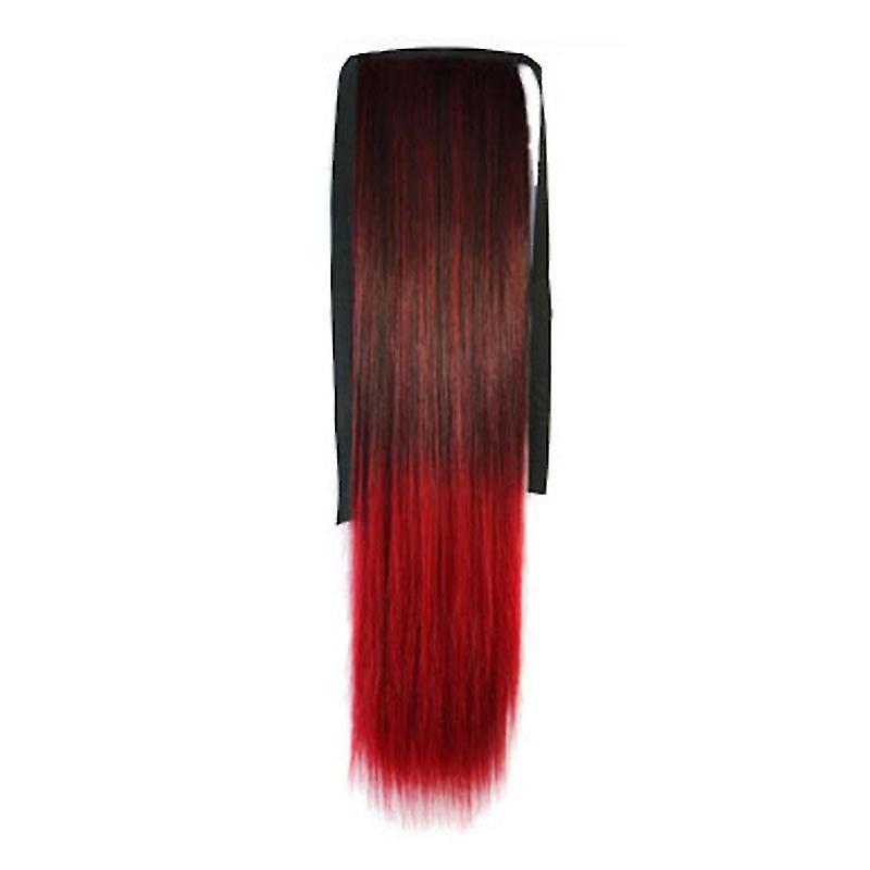 Long Straight Ponytail Extension Wrap Around Ponytail Clip In Hairpiece 21 Inch Synthetic Hair Extensions