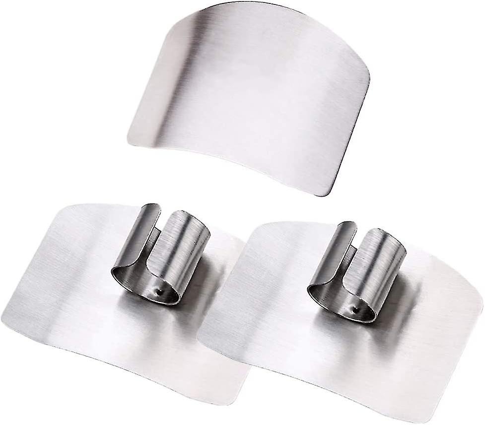 3 Pcs Stainless Steel Finger Guard Protection For Cutting And Dicing Hand Protector Cooking Tools Avoi