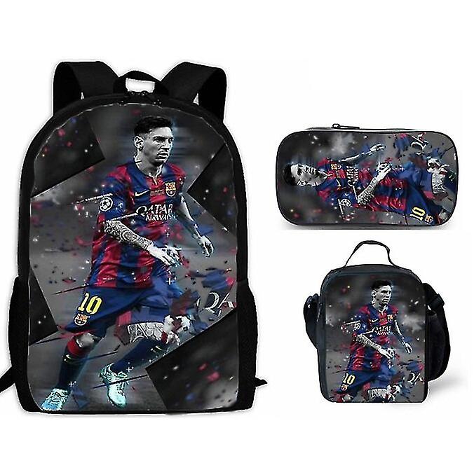 3 قطع / مجموعة 16 بوصة رونالدو Cr7 حقائب مدرسية للأطفال للبنين بنات أطفال حقيبة مدرسية كرتونية + حقيبة غداء + حقيبة قلم