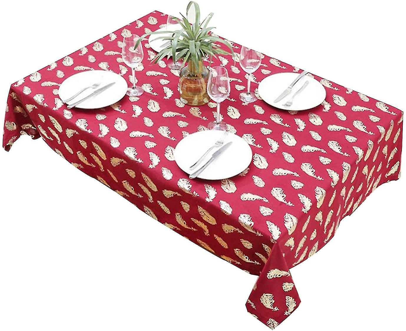 Polyester Rectangular Christmas Tablecloth, Stain Resistant Rectangular Tablecloth
