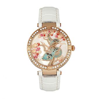 Bertha Mia Mother-Of-Pearl læder-Band ur - hvid