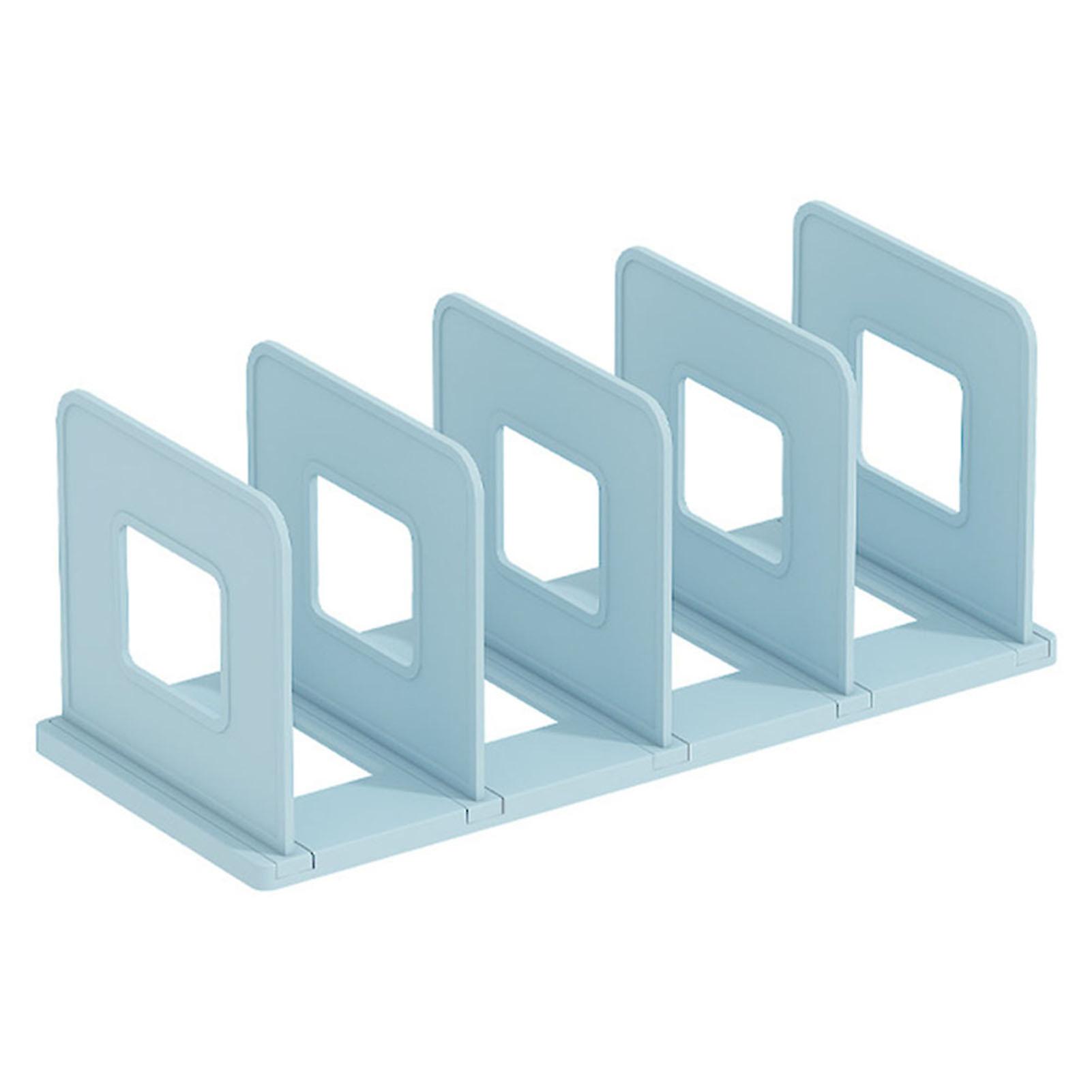4-grid Desktop File Sorter High Capacity Vertical Bookend for School Office