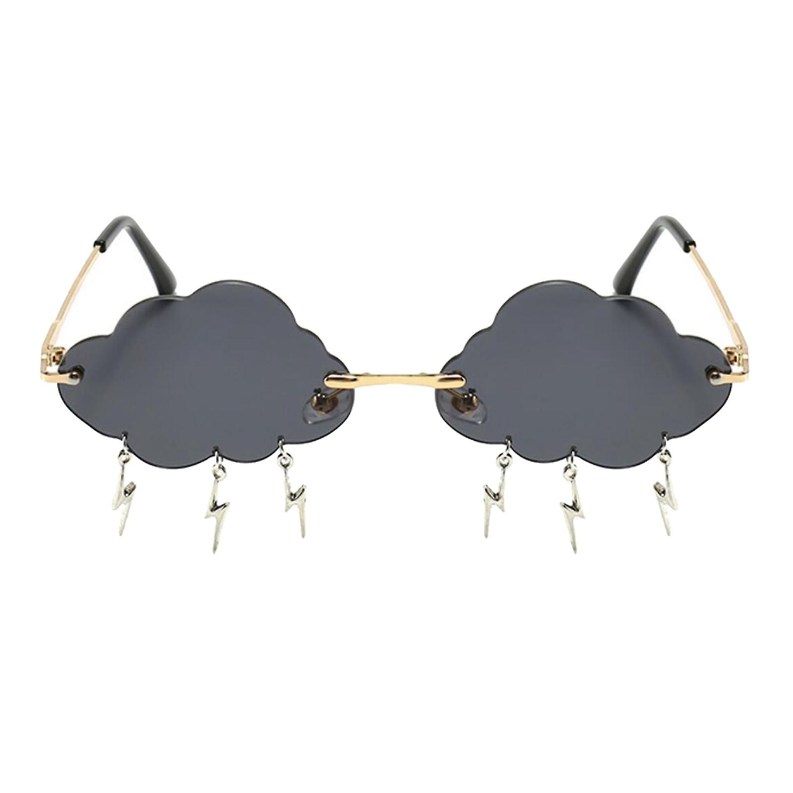 Cloud Sunglasses Tassel Pendants Colored Lens Eyewear Gray