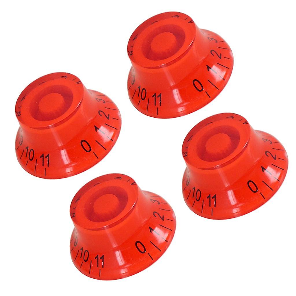 4x Guitar Volume Tone Control Knobs for LP Guitar Red Black Words