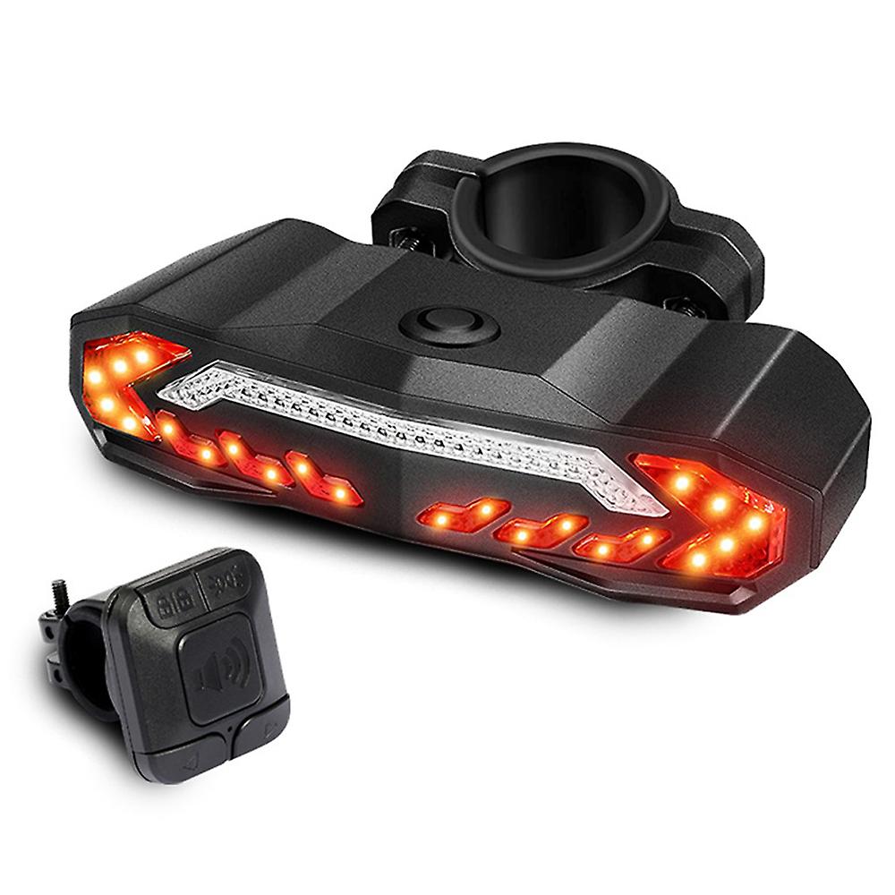 Luz trasera de bicicleta 5 en 1 con intermitentes Alarma antirrobo Luz LED impermeable