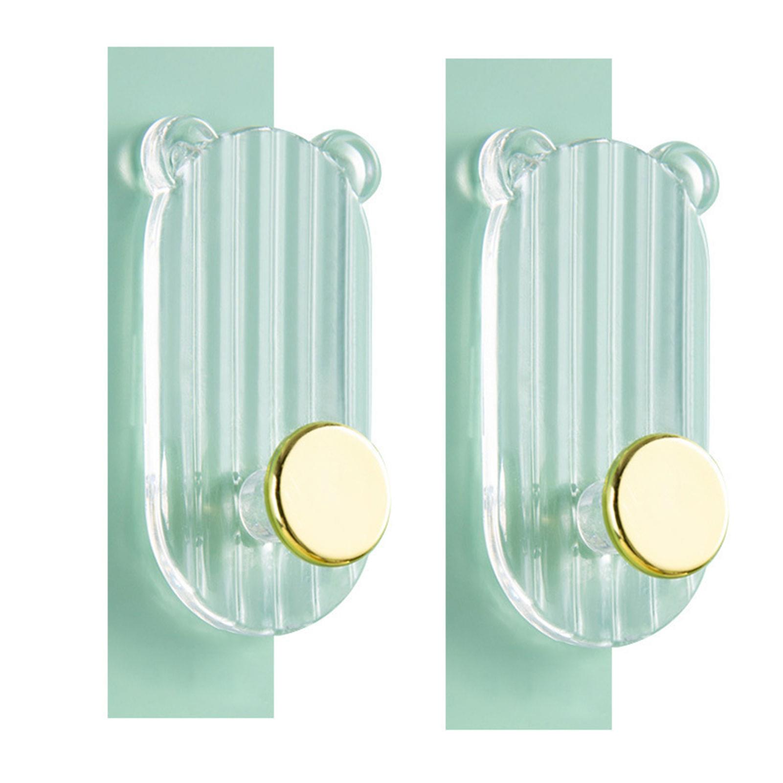 2pcs Transparent Multi-purpose Hook Punch Free Traceless Utility Hook